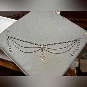 Silpada Oxidized Sterling Three Strand Cascading Teardrop Pendant Necklace